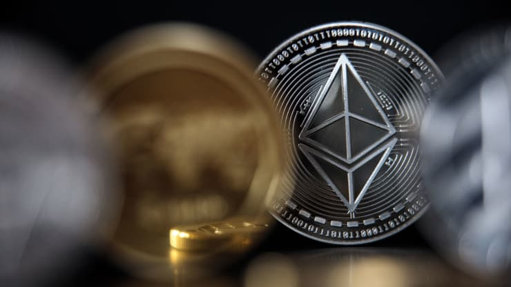 A visual representation of the cryptocurrency ether.
