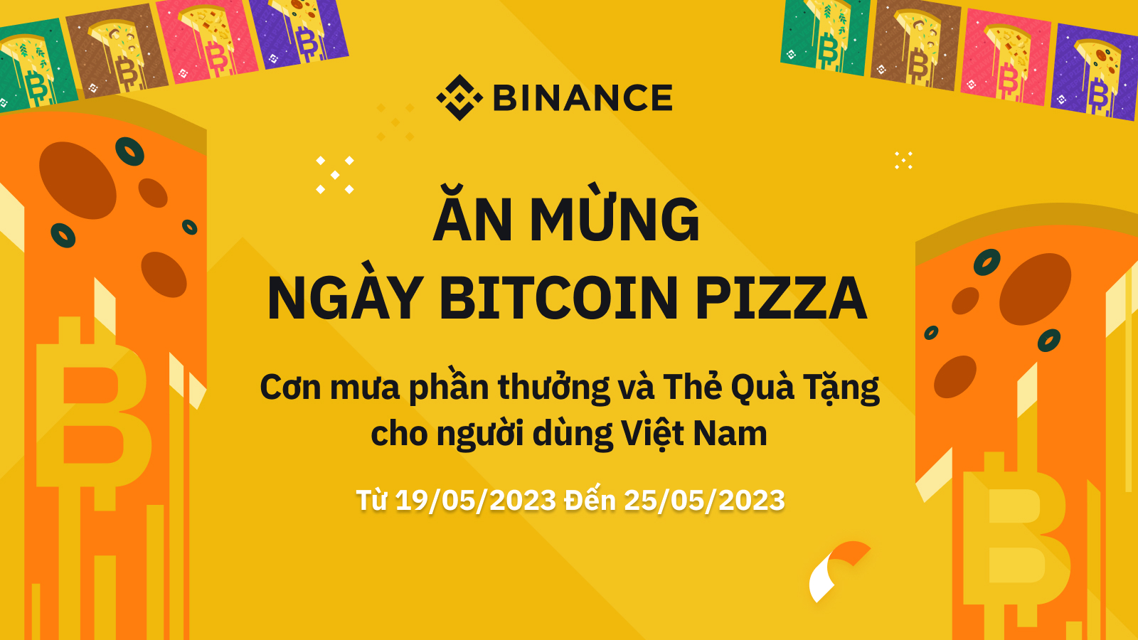 Cách nhận phần thưởng và thẻ quà tặng của Binance nhân ngày Bitcoin Pizza