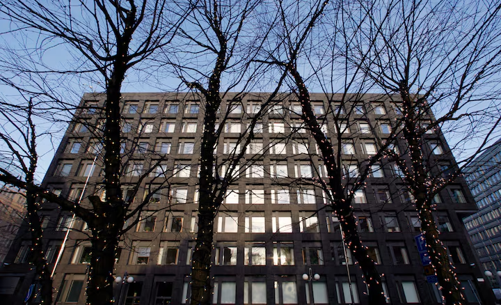 Sweden's central bank is pictured in Stockholm