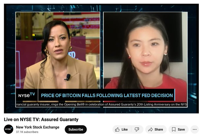 CEO Bitget Gracy Chen: Góc nhìn ciến lược về xu hướng crypto tuần này trên NYSE CEO Bitget Gracy Chen: Góc nhìn ciến lược về xu hướng crypto tuần này trên NYSE